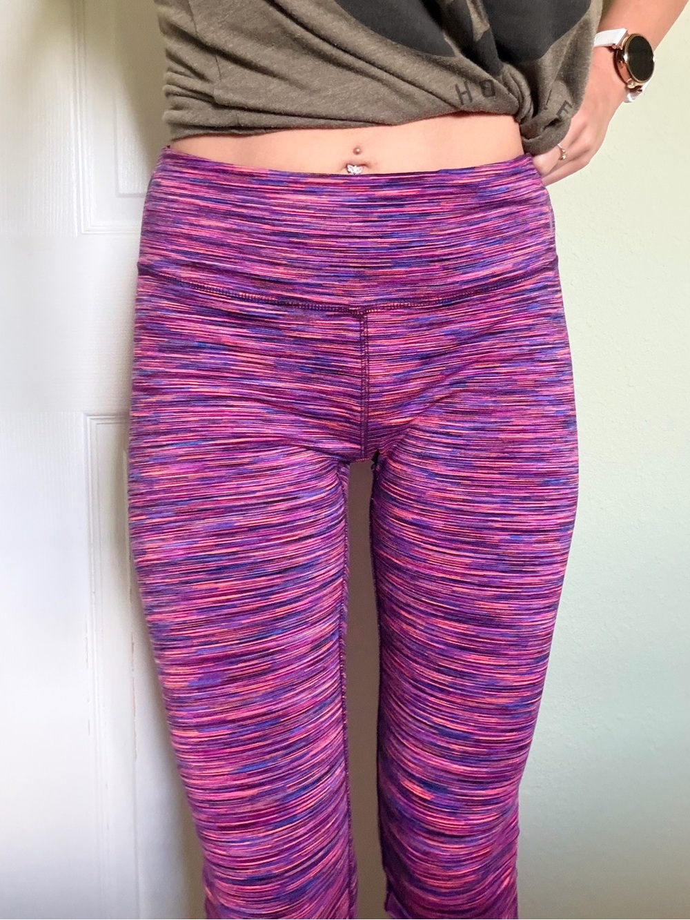 Pink and Purple Space-Dye Leggings